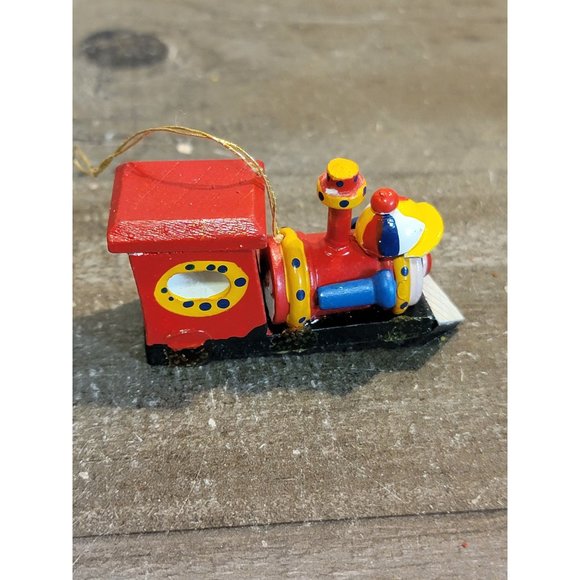 Wooden clown train AS IS Xmas ornament smiling - Picture 3 of 7